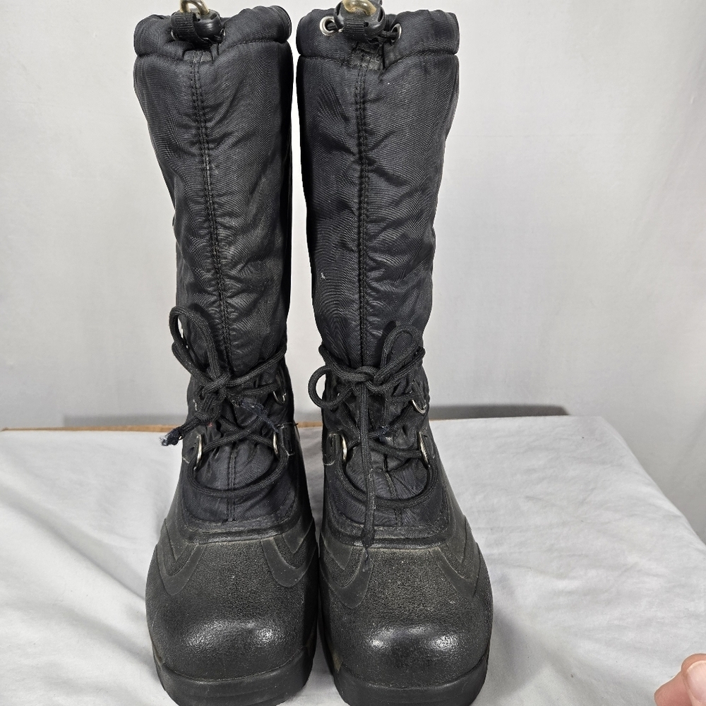 Sorel Boots Womens 8 Snowlion Waterproof Felt Lined Black Tall Snow Mid Calf - Picture 4 of 8
